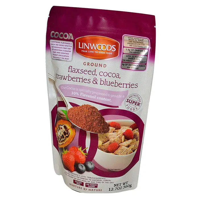 Linwoods Flaxseed, Cocoa, Strawberries & Blueberries - 7 Linwoods Flaxseed, Cocoa, Strawberries & Blueberries - 7.10oz